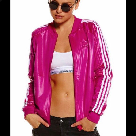 pink adidas crop jacket